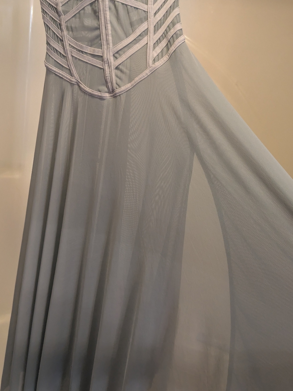 Dollskill Darker Wavs Pitch Mesh Midi Dress - Gray - Picture 3 of 7
